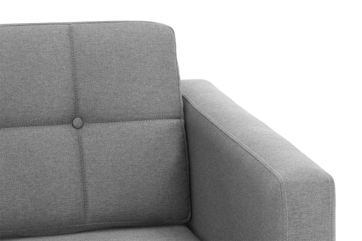 Silln nrdico en tejido gris claro y madera ELFE