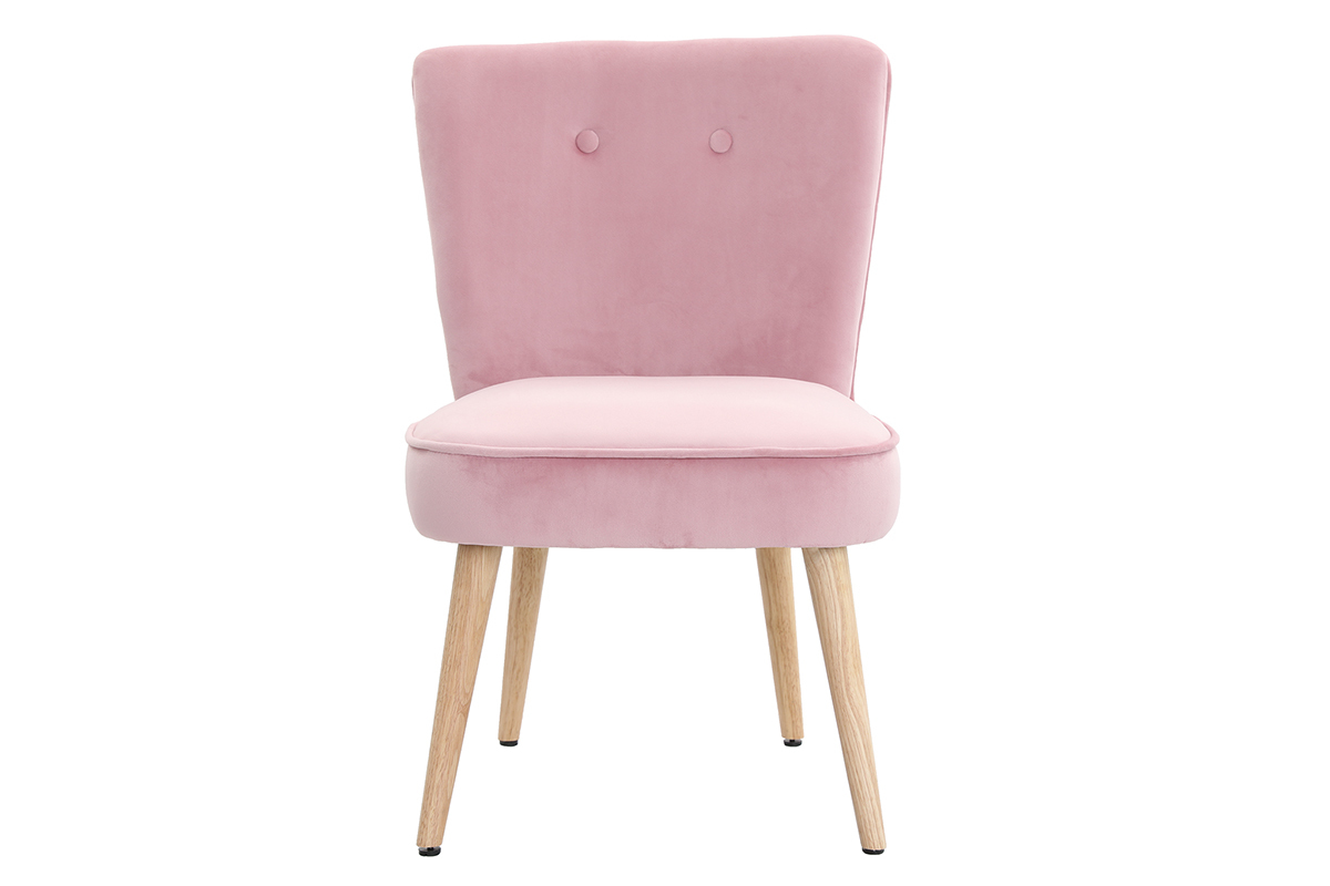 Silln nrdico en terciopelo rosa SAYU
