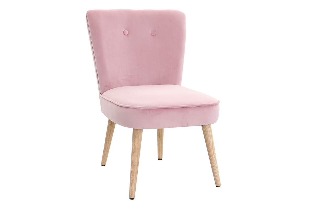 Silln nrdico en terciopelo rosa SAYU