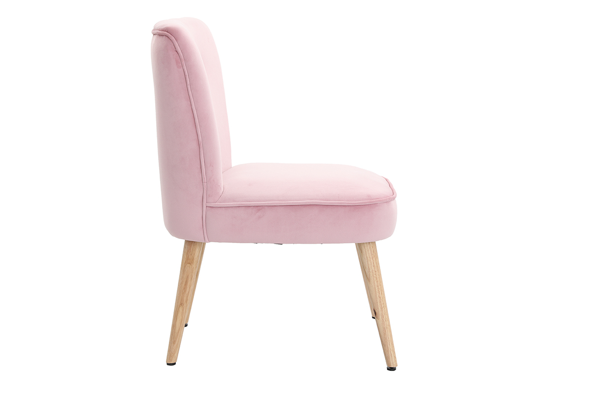 Silln nrdico en terciopelo rosa SAYU