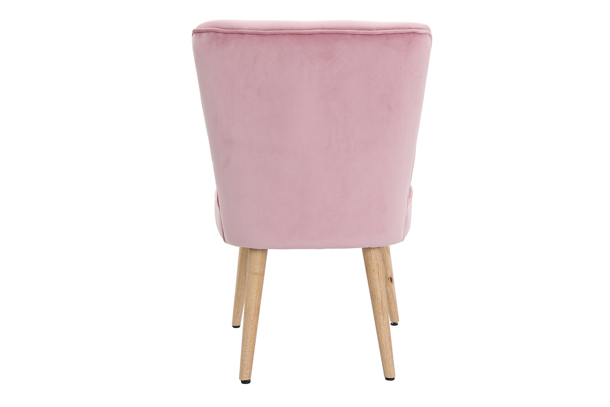Silln nrdico en terciopelo rosa SAYU