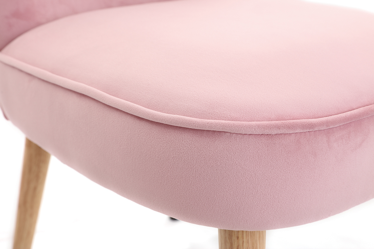 Silln nrdico en terciopelo rosa SAYU