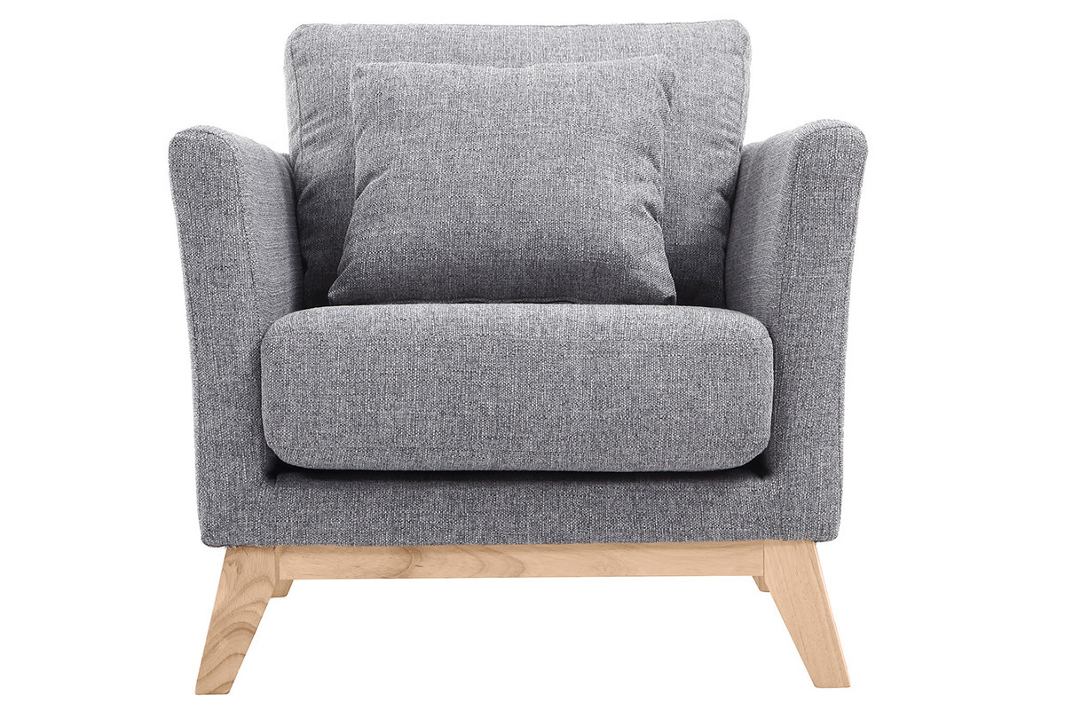 Silln nrdico gris claro patas madera clara OSLO