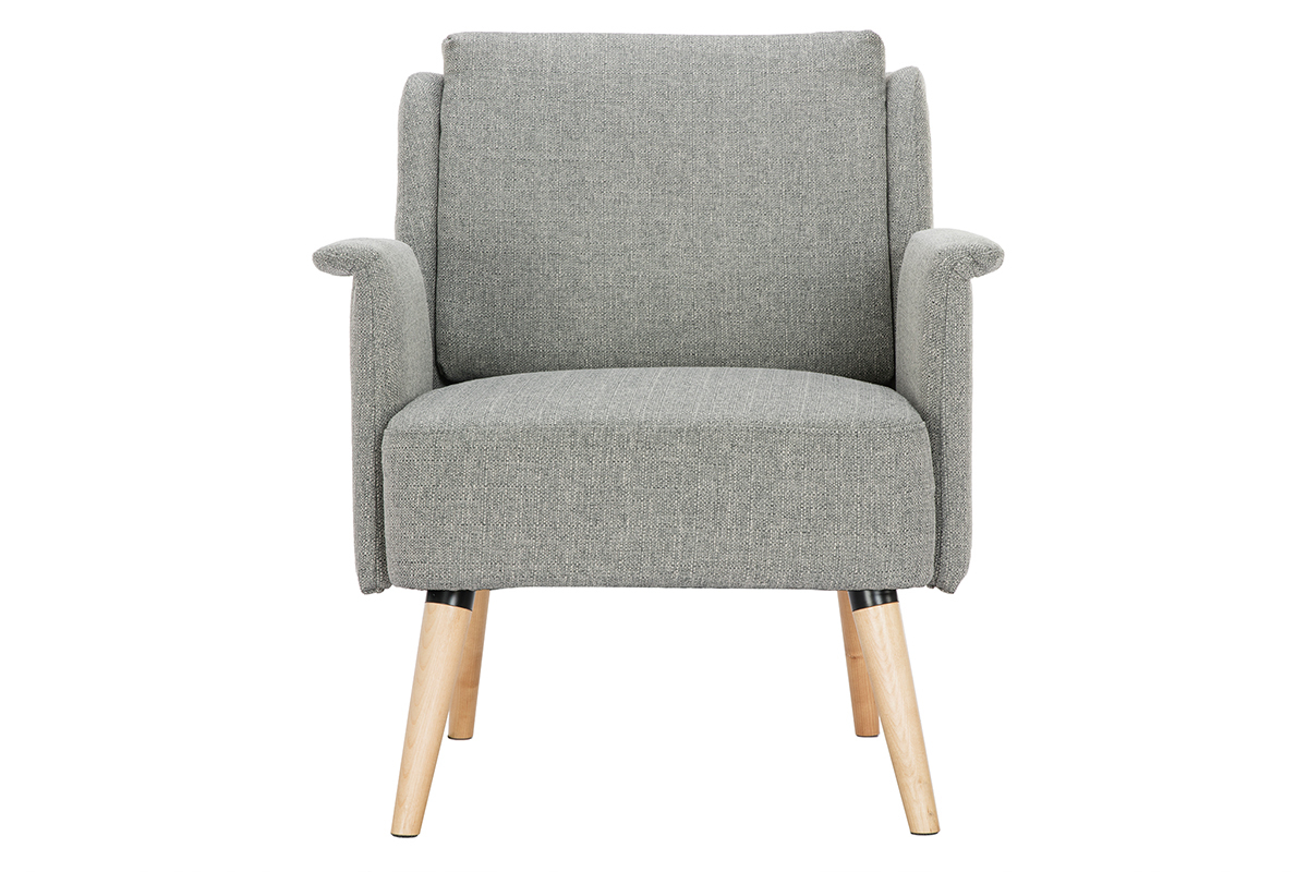 Silln nrdico gris claro y madera AEOLA