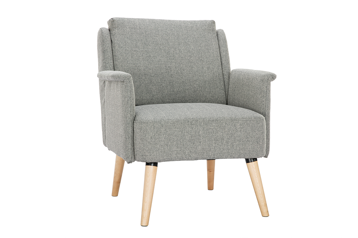 Silln nrdico gris claro y madera AEOLA