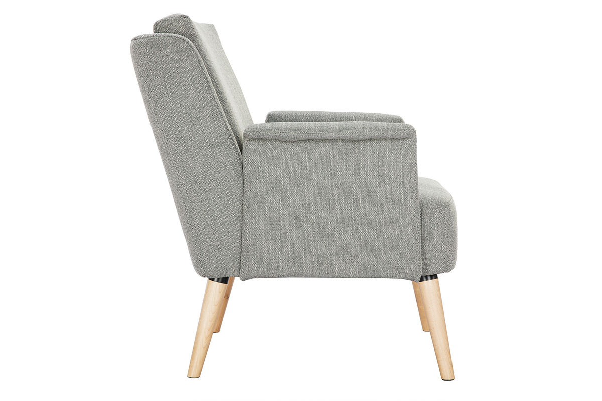 Silln nrdico gris claro y madera AEOLA