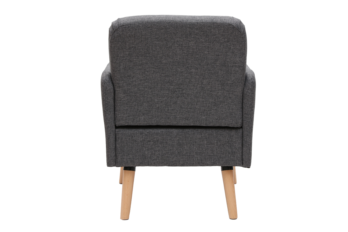 Silln nrdico gris y patas madera ISKO
