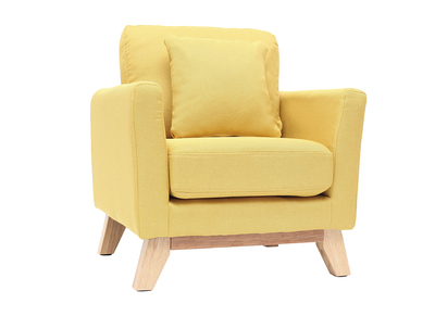 Sillón nórdico infantil desenfundable en tejido amarillo BABY OSLO - Sillón nórdico infantil desenfundable en tejido amarillo BABY OSLO
