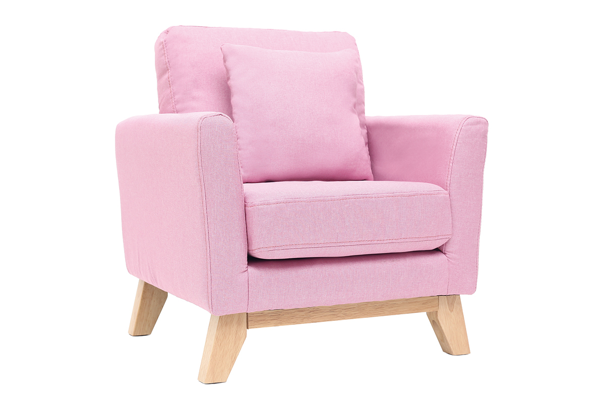 Silln nrdico infantil desenfundable en tejido rosa BABY OSLO