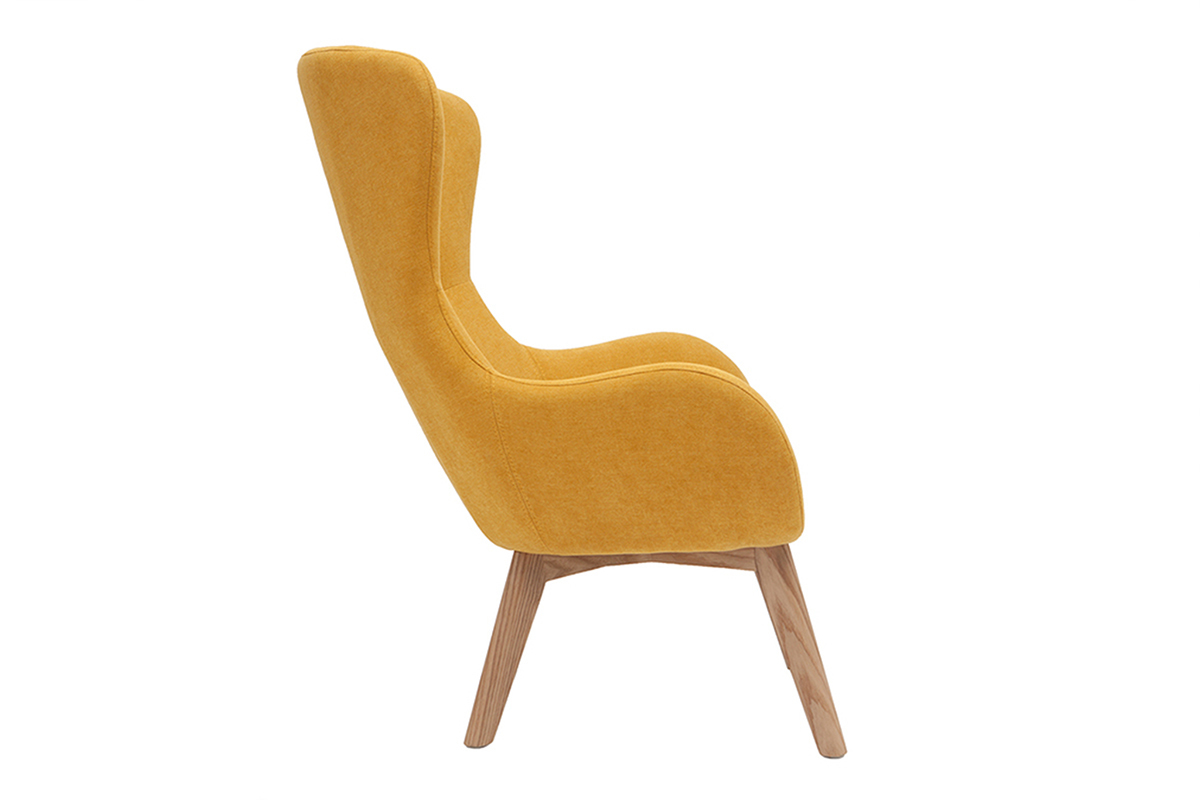 Silln nrdico tejido efecto terciopelo y madera ESKUA