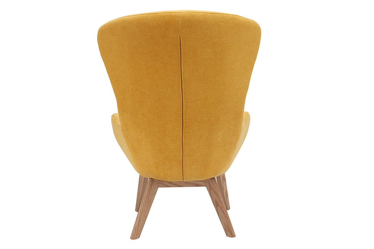 Silln nrdico tejido efecto terciopelo y madera ESKUA