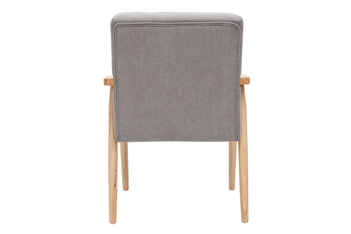 Silln nrdico tejido gris y madera natural FILIP