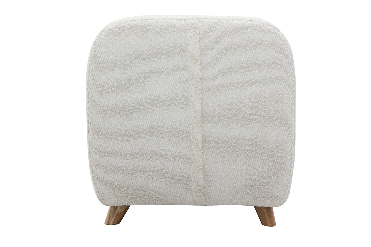 Silln para nios nrdico de borreguillo blanco y madera clara NORKID