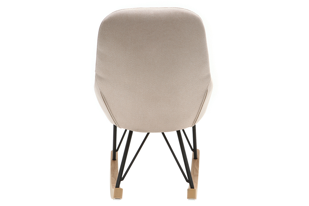 Silln relax - Baby mecedora tejido beige  patas metal y fresno JHENE