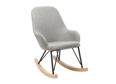 Sill&oacute;n relax - Baby mecedora tejido gris patas metal y fresno JHENE