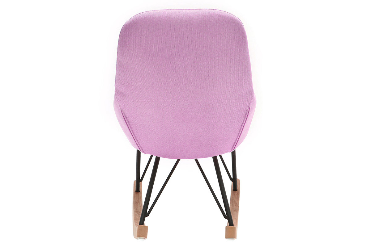 Sill�n relax - Baby mecedora tejido rosa patas metal y fresno JHENE