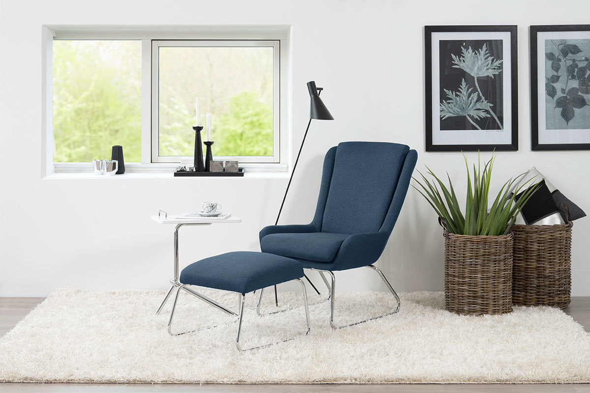 Silln relax diseo con reposapis azul HARPER