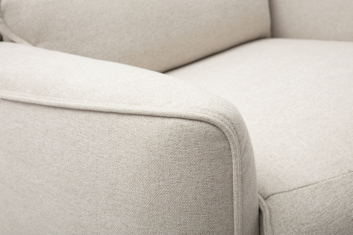 Detalle del sill�n relax el�ctrico de tela beige RACHEL, vista de cerca de la textura
