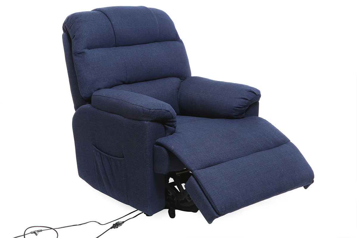 Silln Relax elctrico elevador tejido azul oscuro PHOEBE