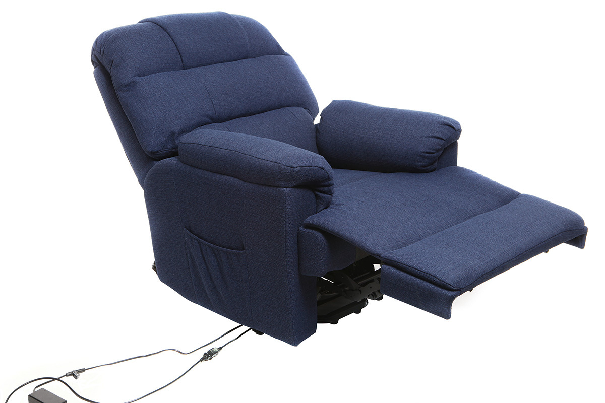 Silln Relax elctrico elevador tejido azul oscuro PHOEBE