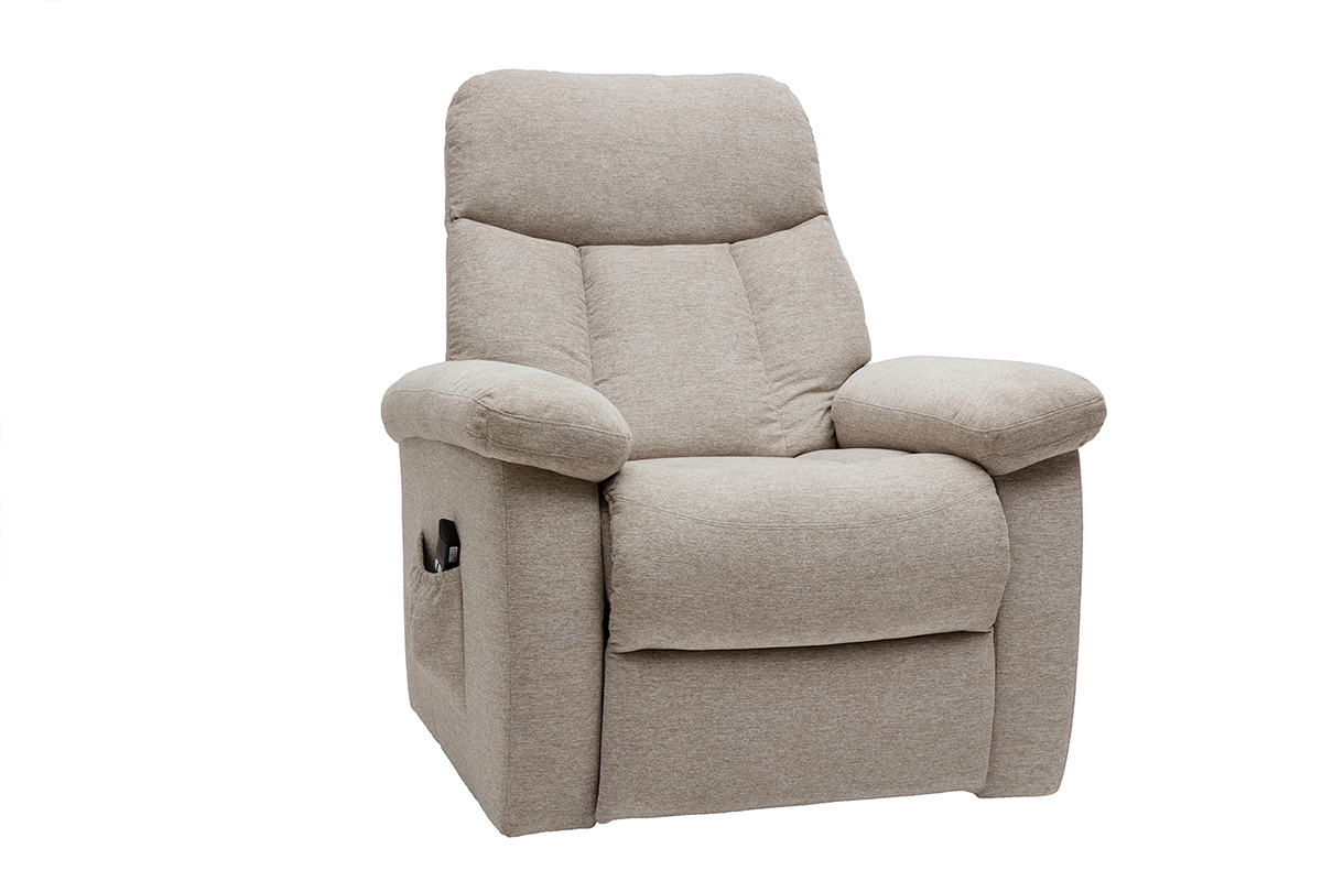 Silln relax elctrico inclinable en tejido crema MOVIE
