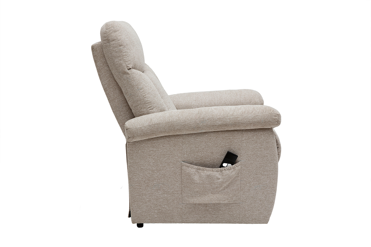 Silln relax elctrico inclinable en tejido crema MOVIE