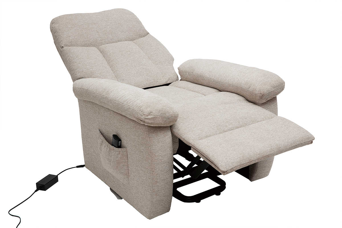 Silln relax elctrico inclinable en tejido crema MOVIE