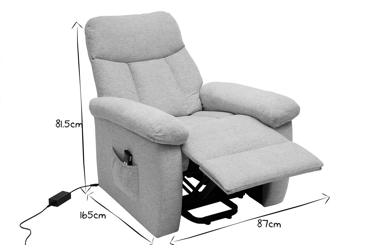 Silln relax elctrico inclinable en tejido crema MOVIE