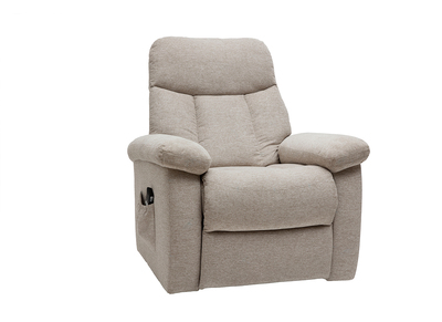 Sillón relax eléctrico inclinable en tejido crema MOVIE - Sillón relax eléctrico inclinable en tejido crema MOVIE
