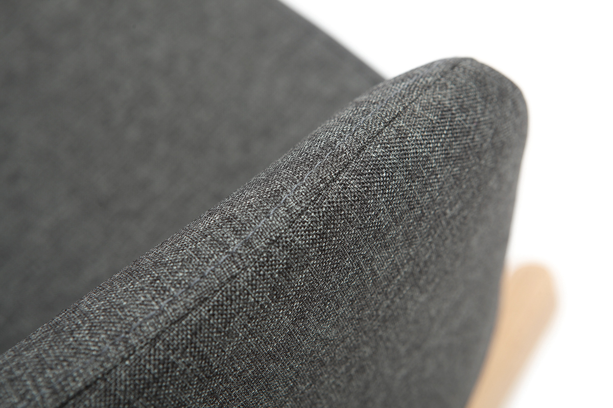 Sill�n relax - Mecedora 2 plazas tejido gris antracita patas metal y fresno JHENE