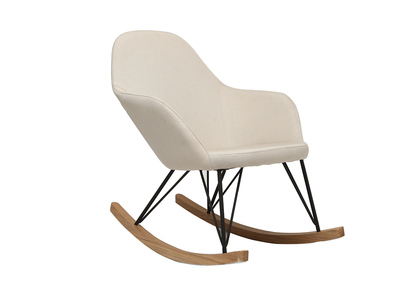 Sillón relax - Mecedora tejido natural patas metal y fresno JHENE - Sillón relax - Mecedora tejido natural patas metal y fresno JHENE