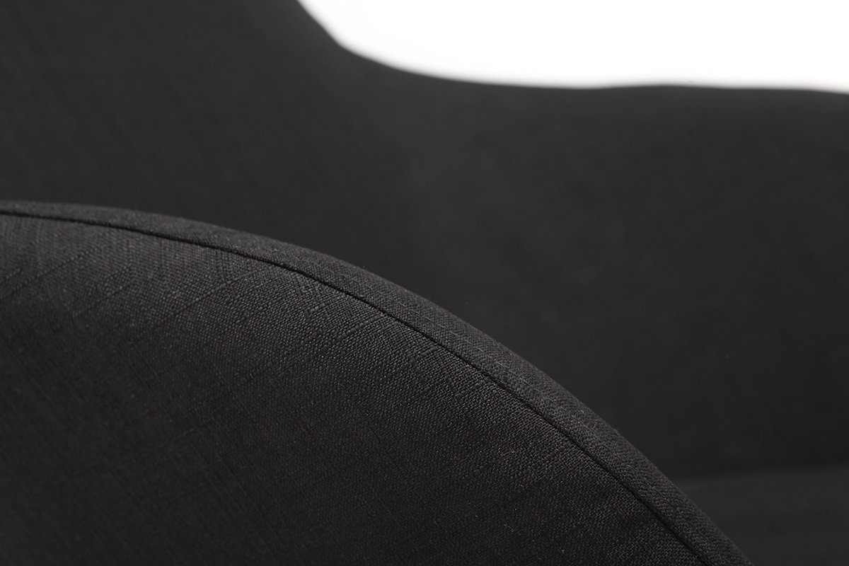 Sill�n relax - Mecedora tejido negro patas metal y fresno JHENE