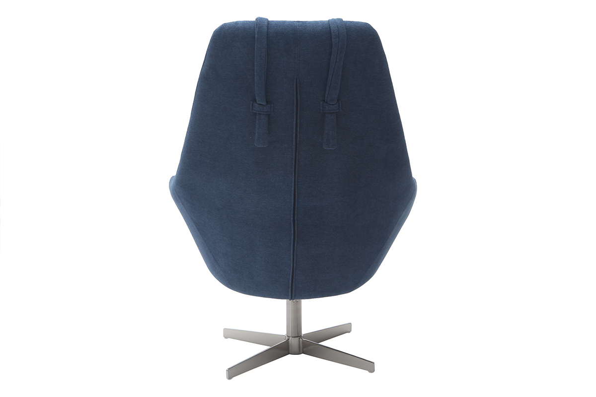 Silln rotativo en tejido azul y pata metal AMADEO