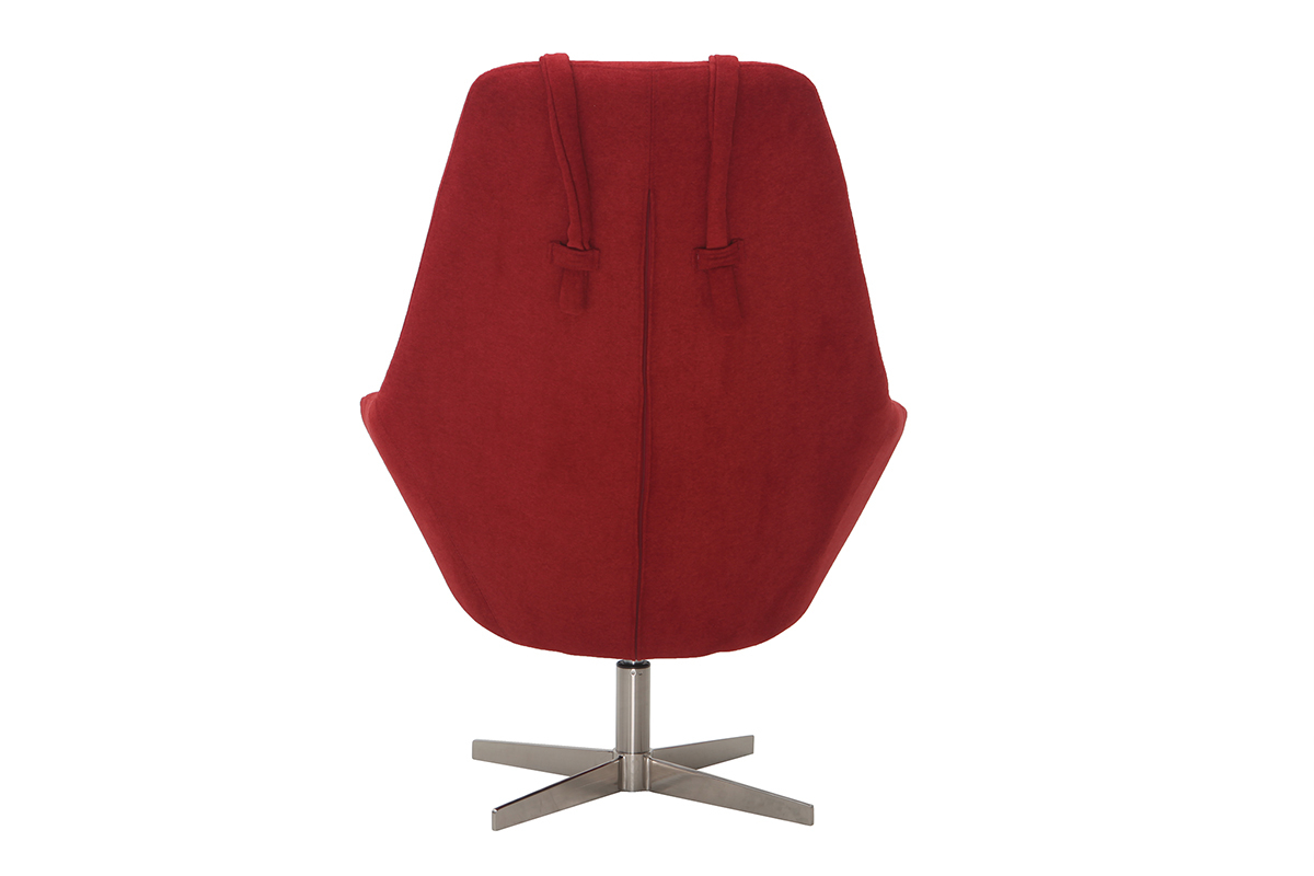 Silln rotativo en tejido rojo y pata metal AMADEO