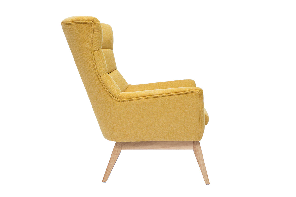 Silln tejido efecto aterciopelado texturizado amarillo mostaza BRODY