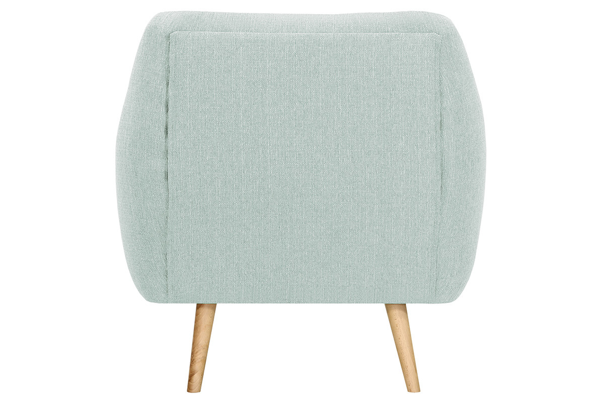 Silln tejido verde agua patas madera clara OLAF