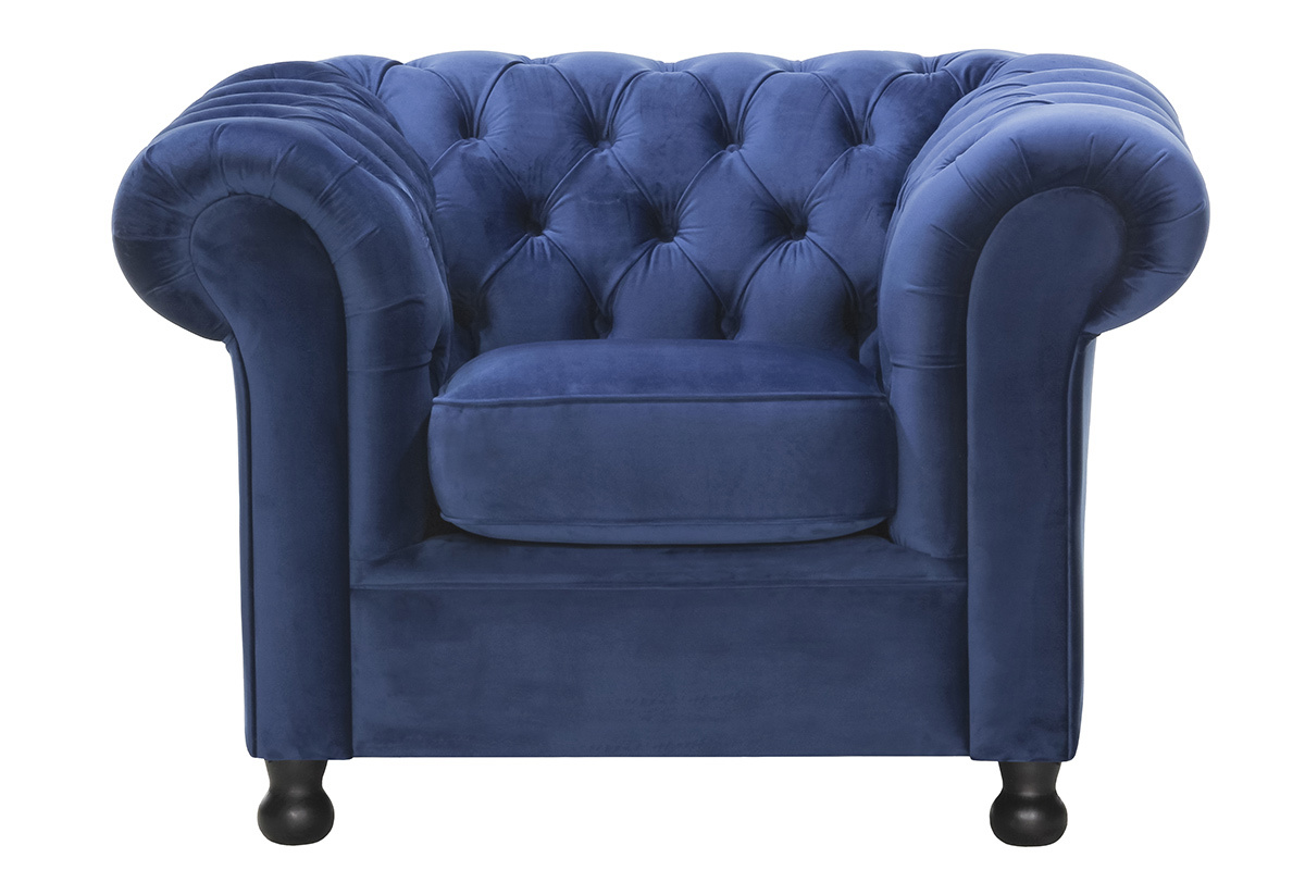 Silln terciopelo azul oscuro CHESTERFIELD