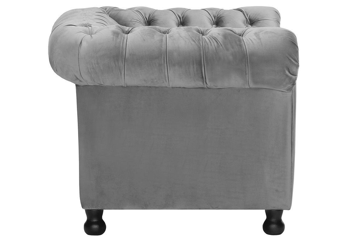 Silln terciopelo gris oscuro CHESTERFIELD