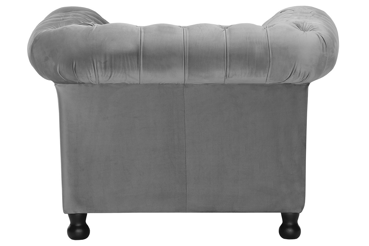 Silln terciopelo gris oscuro CHESTERFIELD