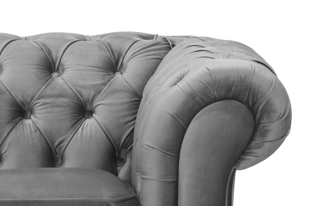 Silln terciopelo gris oscuro CHESTERFIELD