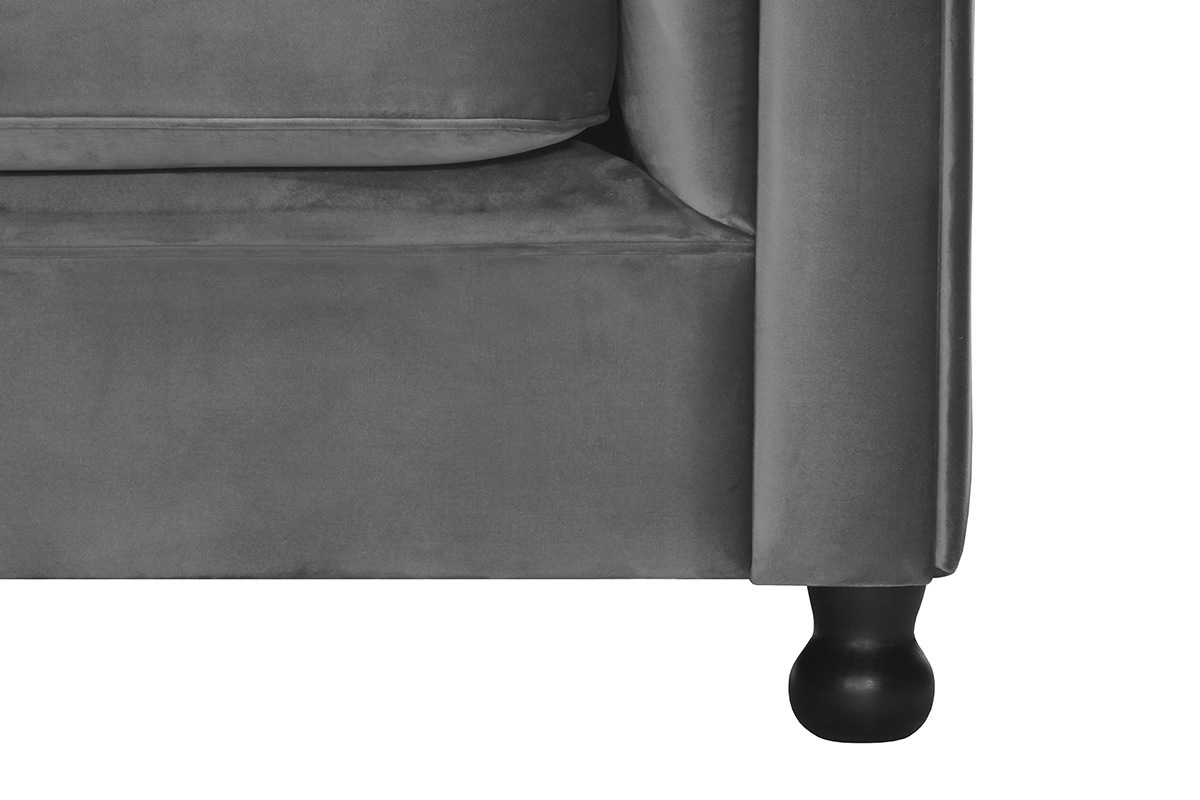 Silln terciopelo gris oscuro CHESTERFIELD