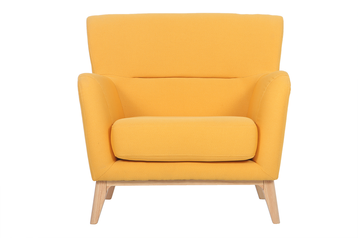 Silln vintage amarillo patas en madera MARKUS
