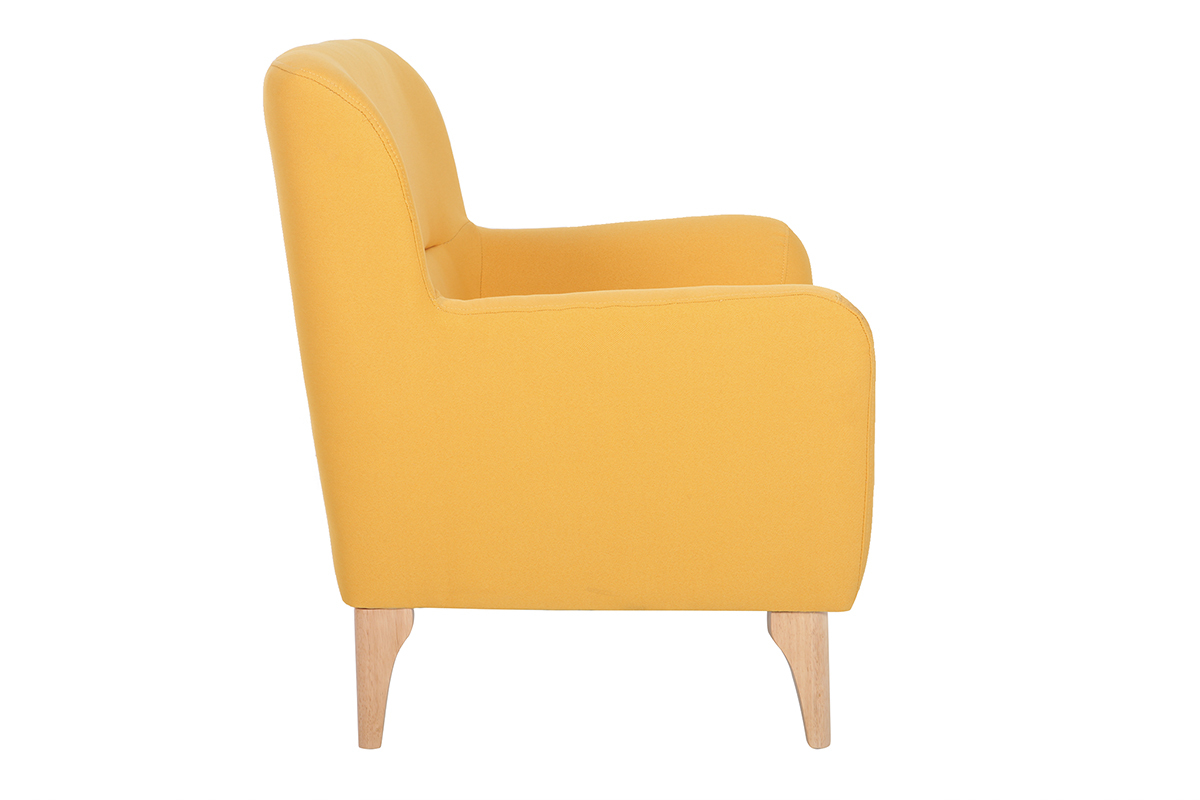 Silln vintage amarillo patas en madera MARKUS