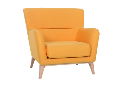 Sill&oacute;n vintage amarillo patas en madera MARKUS