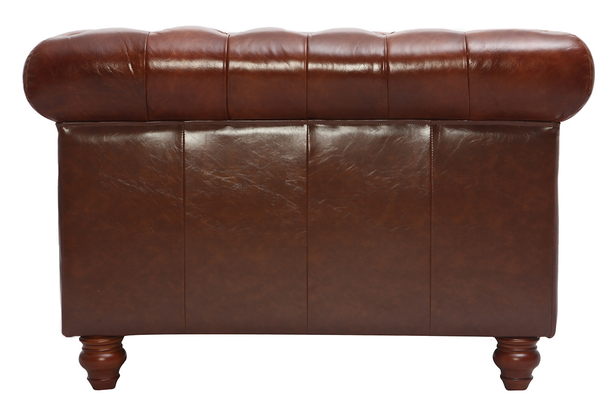 Silln vintage cuero marrn CHESTERFIELD