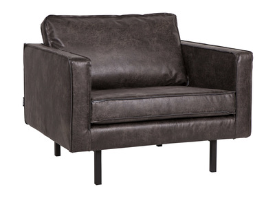Sill&oacute;n vintage cuero negro ASPEN