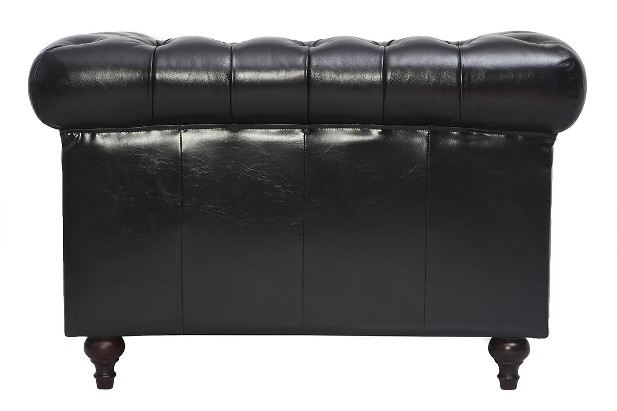 Silln vintage cuero negro CHESTERFIELD