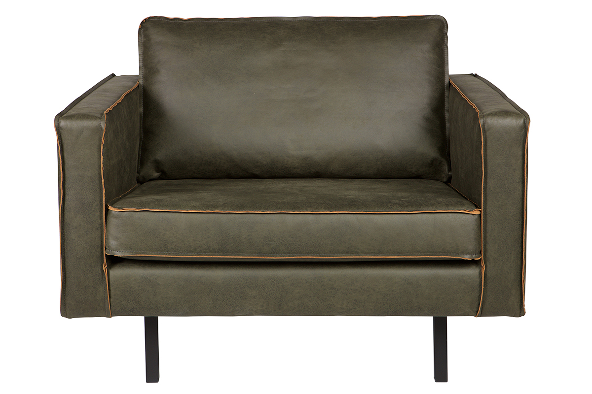 Silln vintage cuero verde oscuro ASPEN