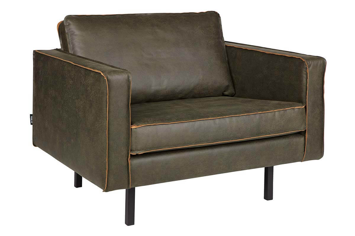 Silln vintage cuero verde oscuro ASPEN