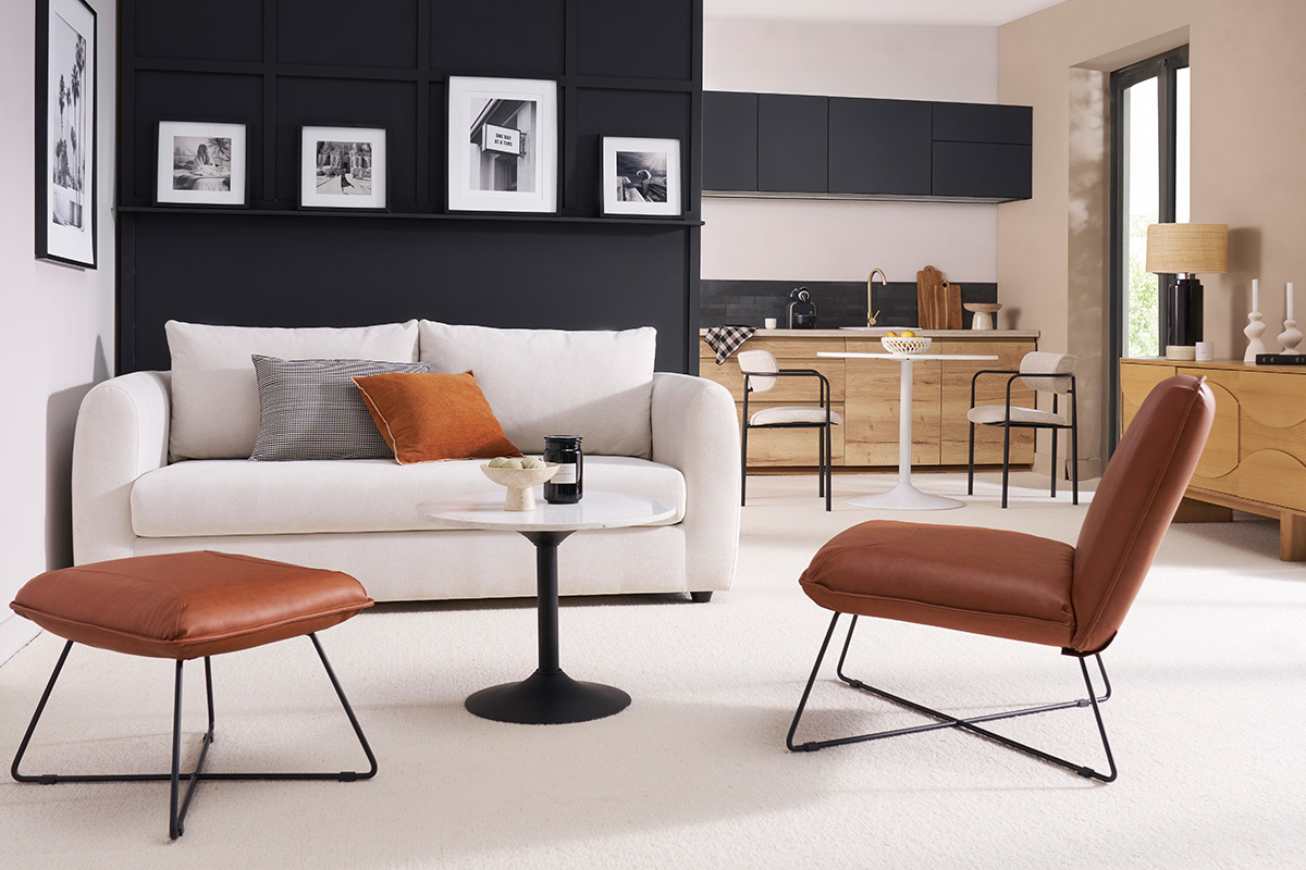 Silln vintage marrn con reposapis PHILO